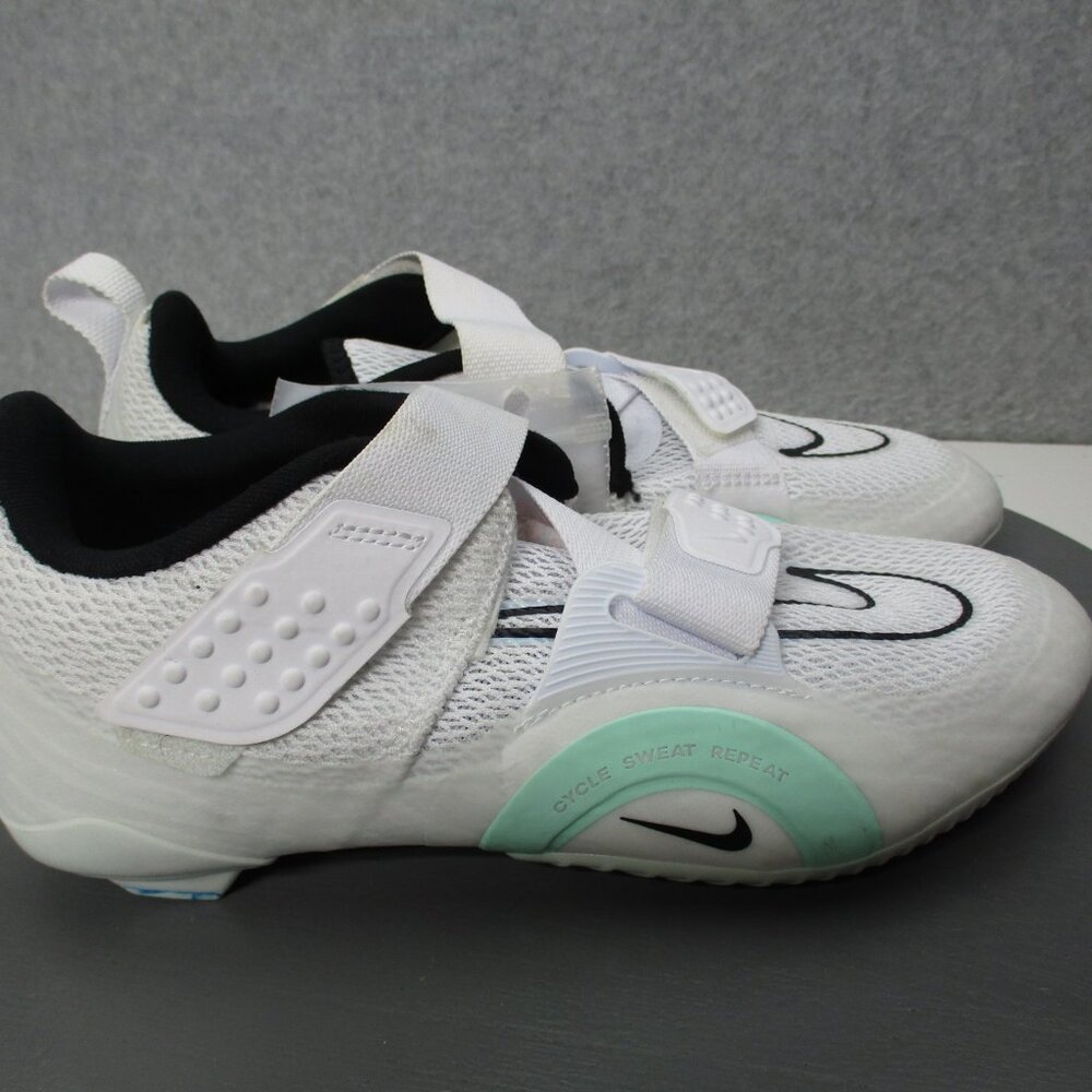 NIKE SuperRep Cycle 2 Next Nature Womens Sz 7 White/Mint Cycling Shoes